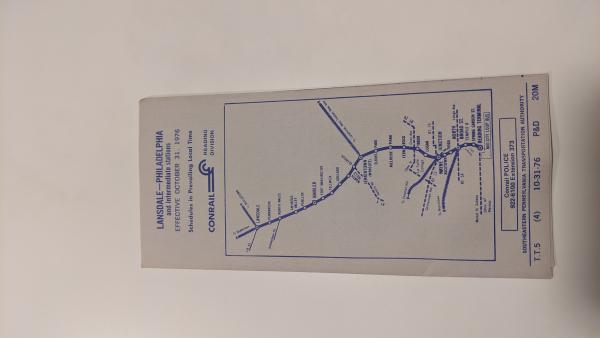 Conrail and SEPTA Schedule - Lansdale and Philadelphia - 1976-10-31