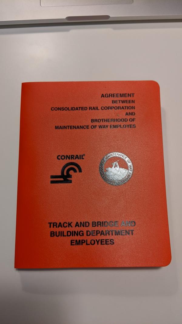 Agreement between Consolidate Rail Corporation and Brotherhood of Maintenance of Way Employees. February 1 1982. Revised February 1 1994.