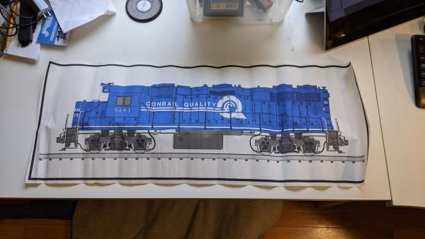 Print of GP38-2 #8141 in Conrail Quality paint scheme