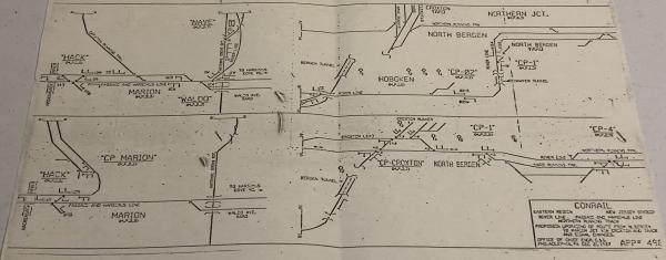 Conrail Eastern Region, New Jersey Division Track Chart, December 21, 1987