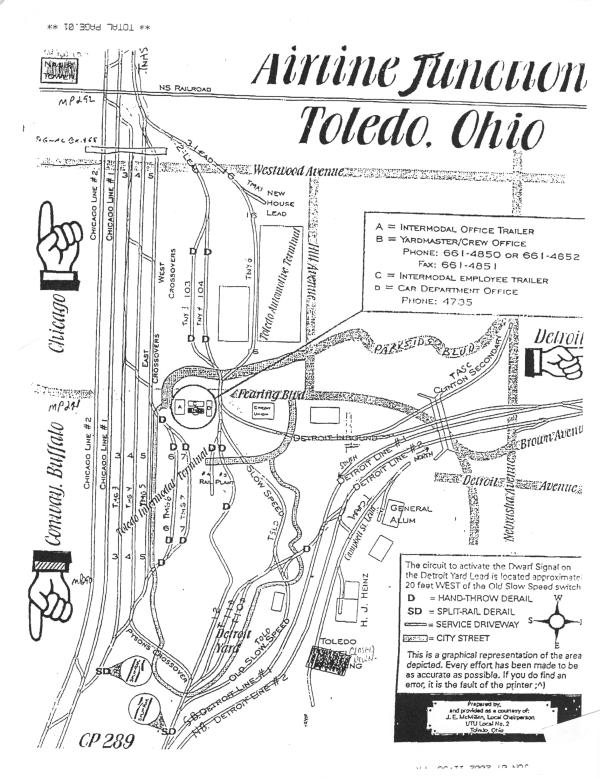 Airline Junction, Toledo, Ohio Track Chart