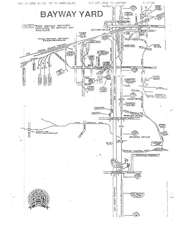 Bayway Yard Track Chart