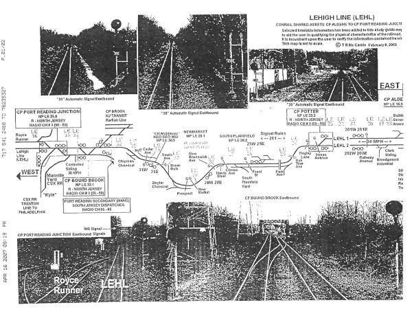 Lehigh Line Track Chart, February 2008