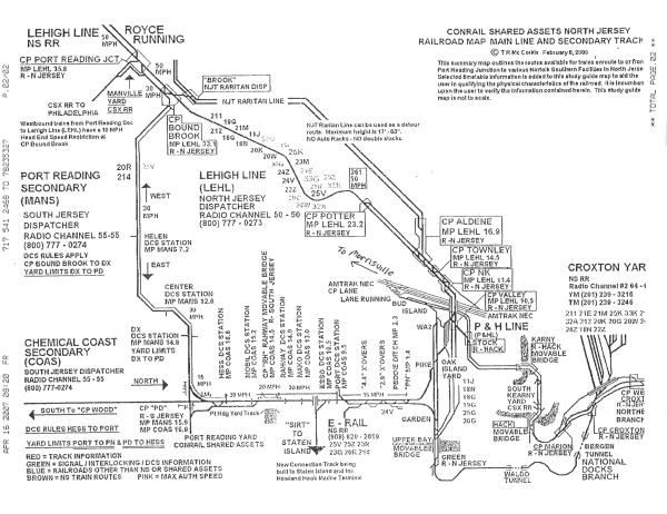 Conrail Shared Assets North Jersey Railroad Map