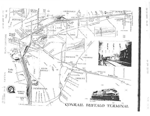 Buffalo Terminal, Seneca Yard, Niagara Branch, Frontier Yard Track Chart, 1990s