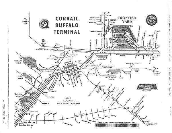 Buffalo Terminal, Seneca Yard, Niagara Branch, Frontier Yard Track Chart, 5/27/1996