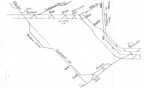 Rochester, Pennsylvania and Alliance, Ohio Track Chart