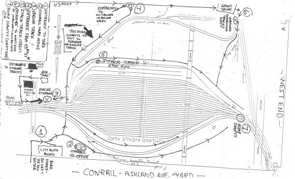 Conrail Ashland Avenue Yard Track Chart