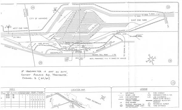 Colehour Yard, Hammond, Indiana Track Chart
