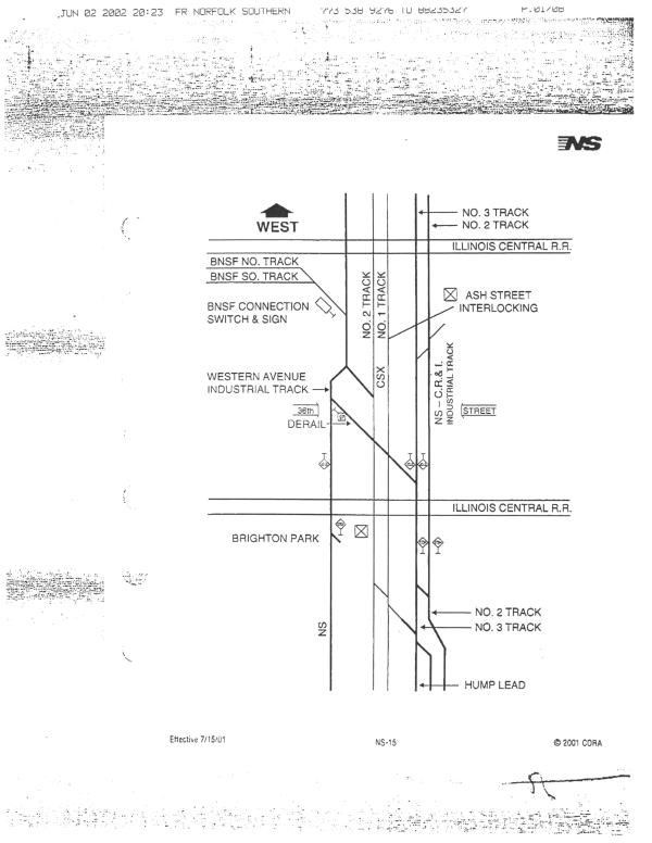 Brighton Park / Ash Street Track Chart, 7/15/2001