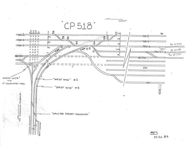 CP 518 Track Chart, 12/21/1989