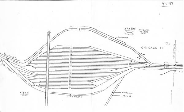 Ashland Avenue Yard Track Chart, 4/1/1997