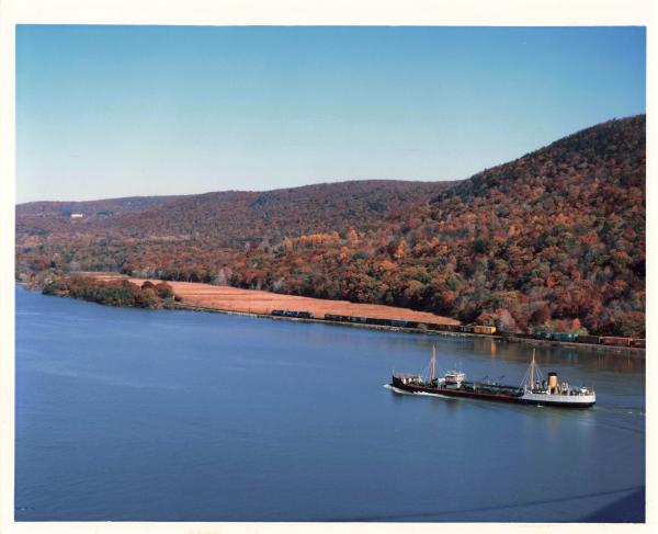 Conrail train along river, location unknown