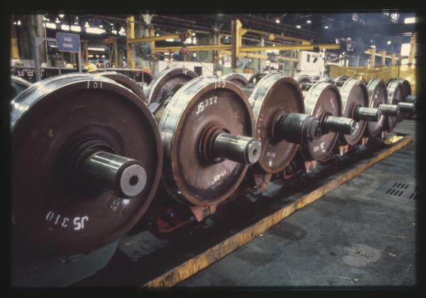 Wheels in shop
