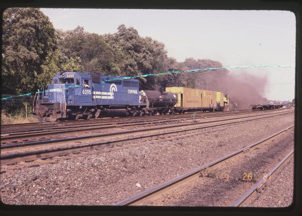 SD40 6295 on Speno Rail Train in Rutherford, PA