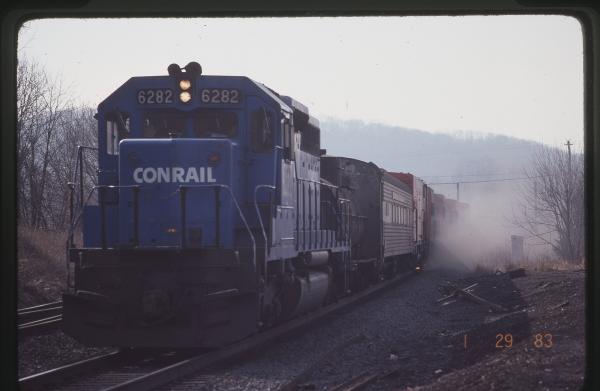 SD40 6282 on Speno Rail Train in Rutherford, PA