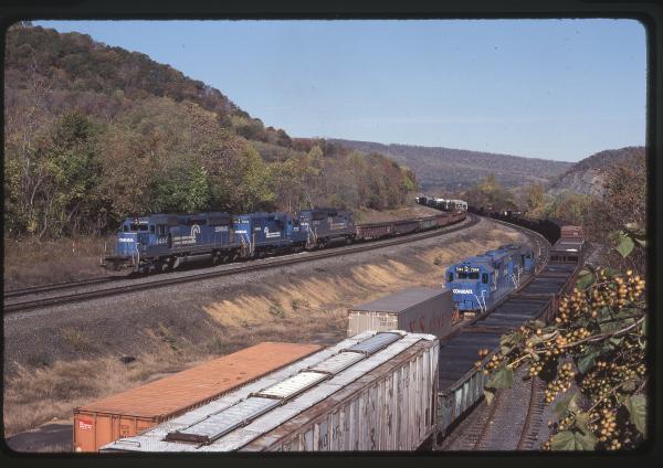 SD40-2 6444, GP10 7570, and GP40-2 3381 Eastbound in Enola, PA