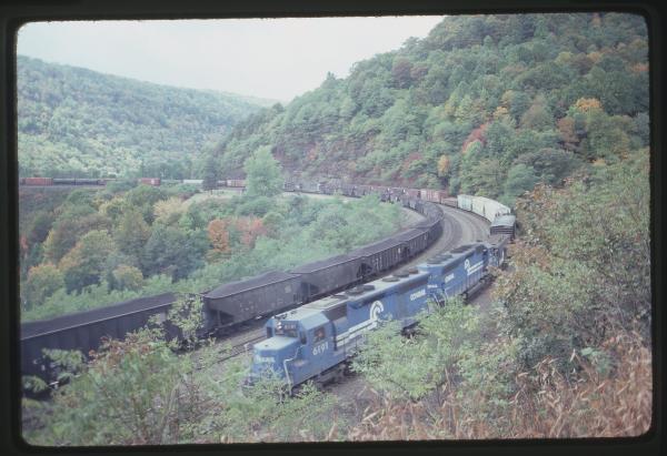 SD45s 6191 and 6185 and C&I Coal Tran at Horseshoe Curve