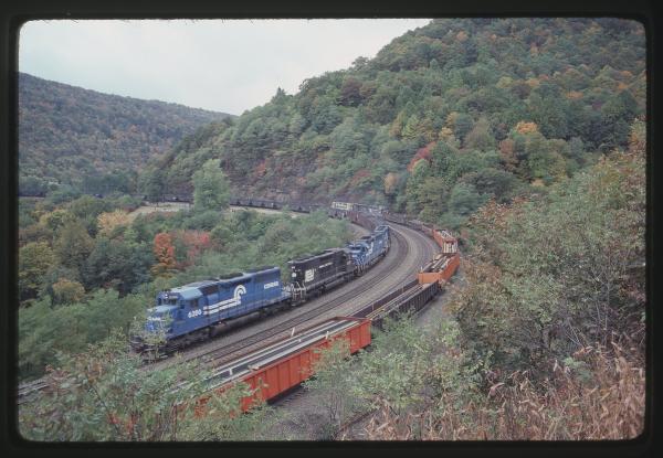 SD40s 6286 and 6281 and SD45-2 6698 on C&I Coal Train at Horseshoe Curve