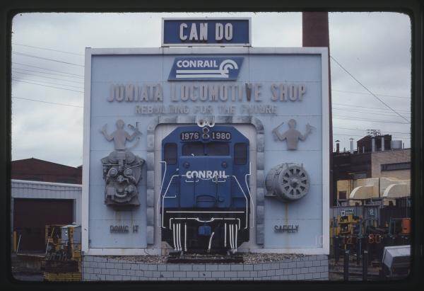 Juniata Locomotive Shop Sign in Altoona, PA