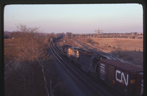 SD40-2 6438 Passing Wrecked RS3m 9904 in Hershey, PA