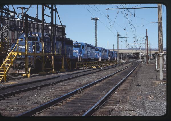 SD40s 6345 and 6242 with GP38-2 8085 in Harrisburg, PA