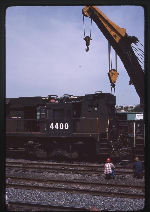 Wrecked E44s 4400 and 4439 at Rutherford, PA