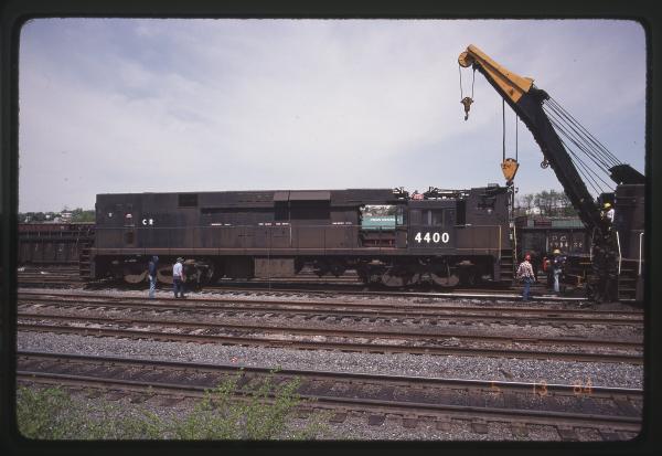 Wrecked E44s 4400 and 4439 at Rutherford, PA