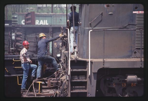 Wrecked E44s 4400 and 4439 at Rutherford, PA