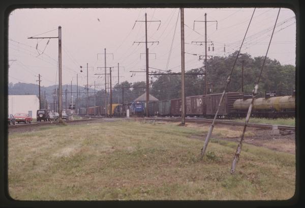 SD40-2 6376, GP38-2 8099, and GP9 7157 in Columbia, PA