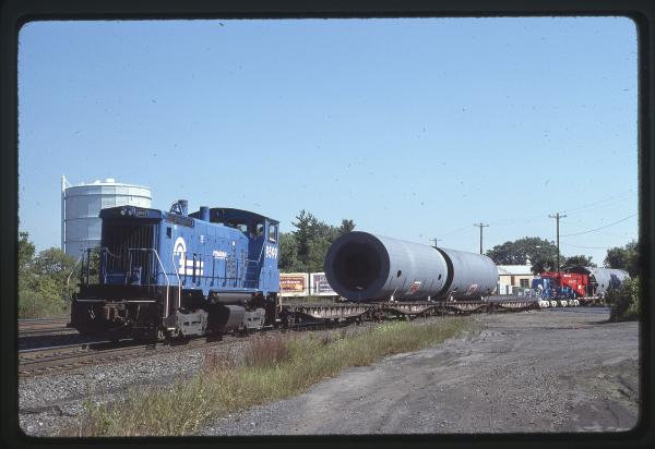 Photo of EMD SW1500 9599 in Allentown PA with a High and Wide Train