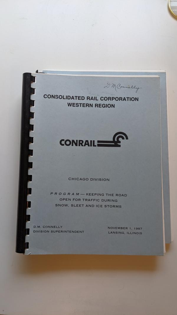Chicago Division Program for Keeping The Road Open For Traffic During Snow, Sleet and Ice Storms. November 1 1987. (x2)