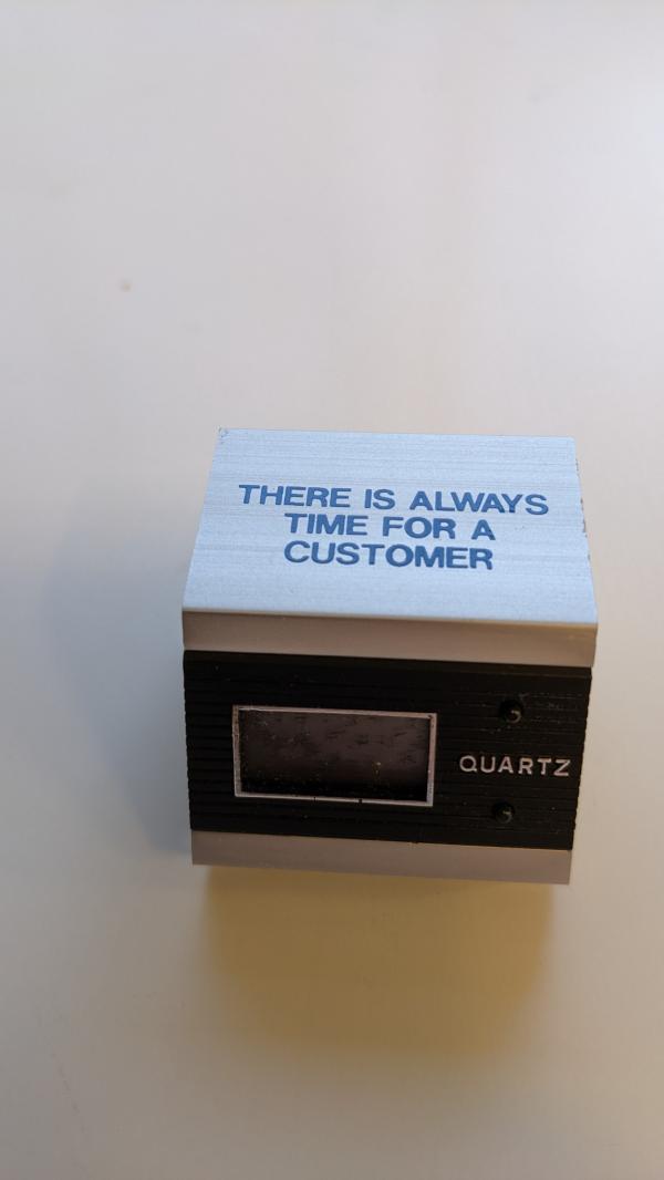 There Is Always Time For a Customer Desk Clock