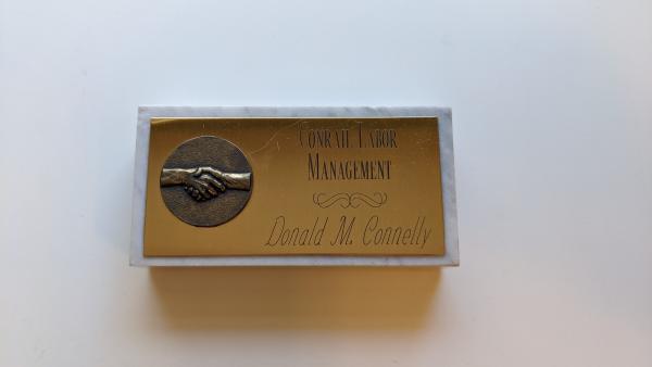 Conrail Labor Management Desk Plaque