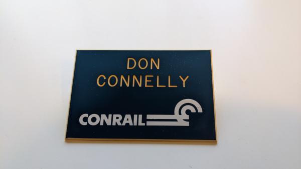Engraved Plastic Name Tag Enscribed Don Connelly