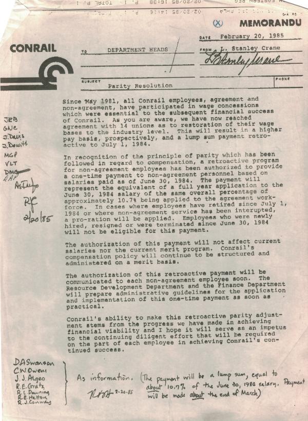 Scan of a Memorandum on Parity Resolution
