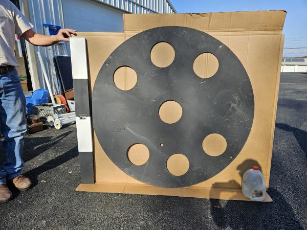 PRR position-light Round Background with 7 lamp holes, likely for a Spider Arm