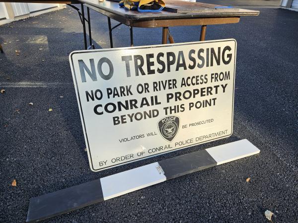 No Trespassing sign by Conrail Police Dept.