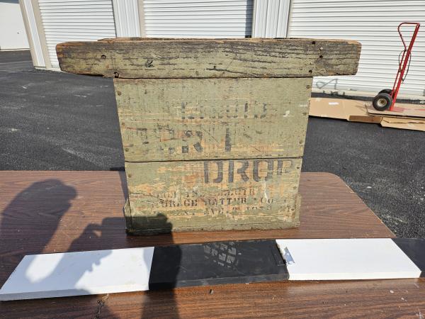 Wooden box (storage battery carrier?)