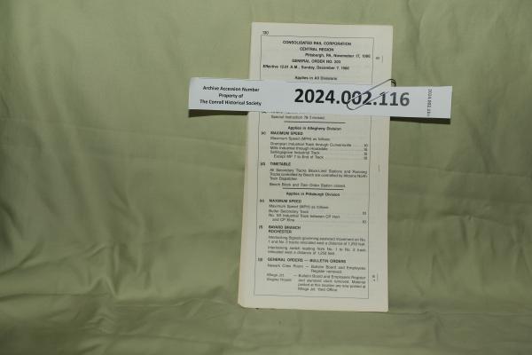 Central Region General Order No. 203