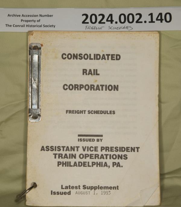CR Freight Schedule Book, issued 1993-08-01