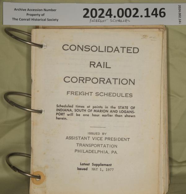 CR Freight Schedule Book, issued 1977-05-01