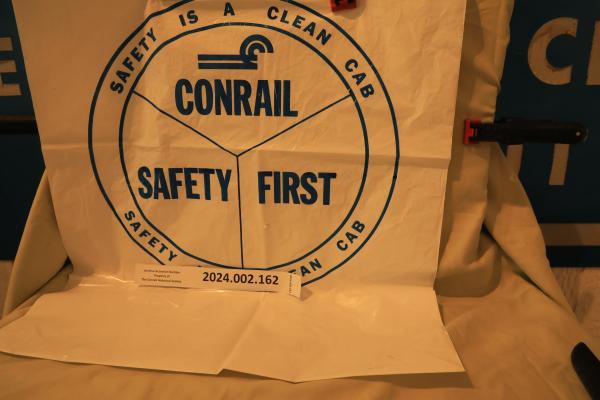 Plastic Bag labeled Safety Is a Clean Cab Conrail Safety First