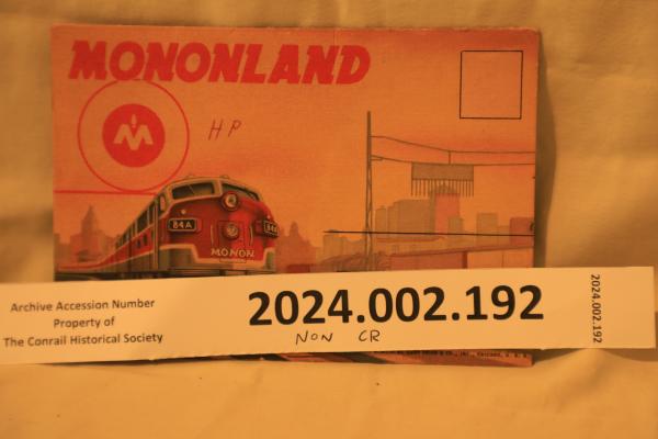 Mononland set of attached Monon RR postcards