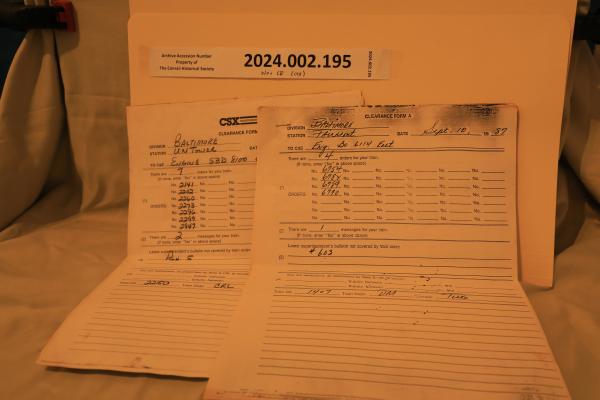 14 CSX train order and block authority forms from 1987