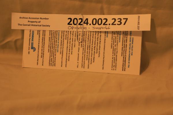 CR Policy for Probable Cause Testing authorized by the FRA