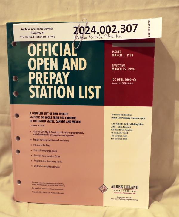 Official Open and Pre-Pay Station List 1994-03-15