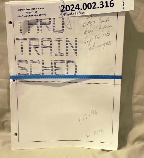 Train Schedule, September 1996