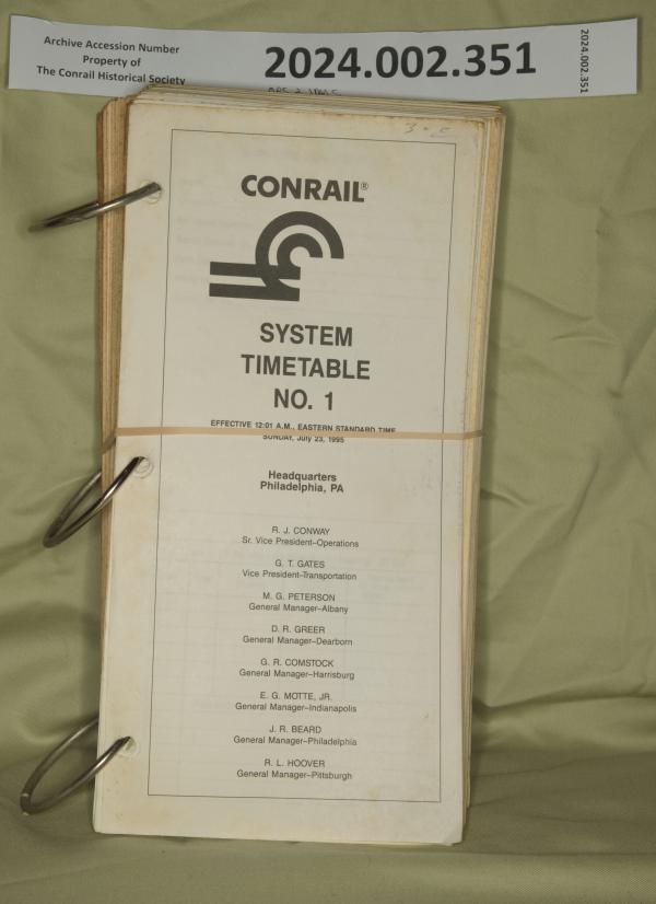 CR System Employee Timetable 1995-07-23