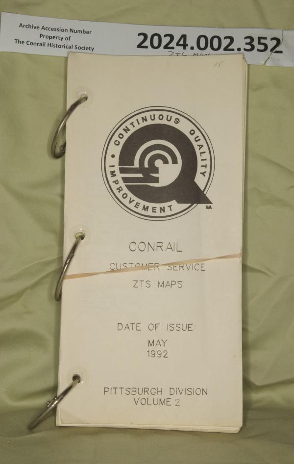 ZTS Maps, Pittsburgh Division, May 1992